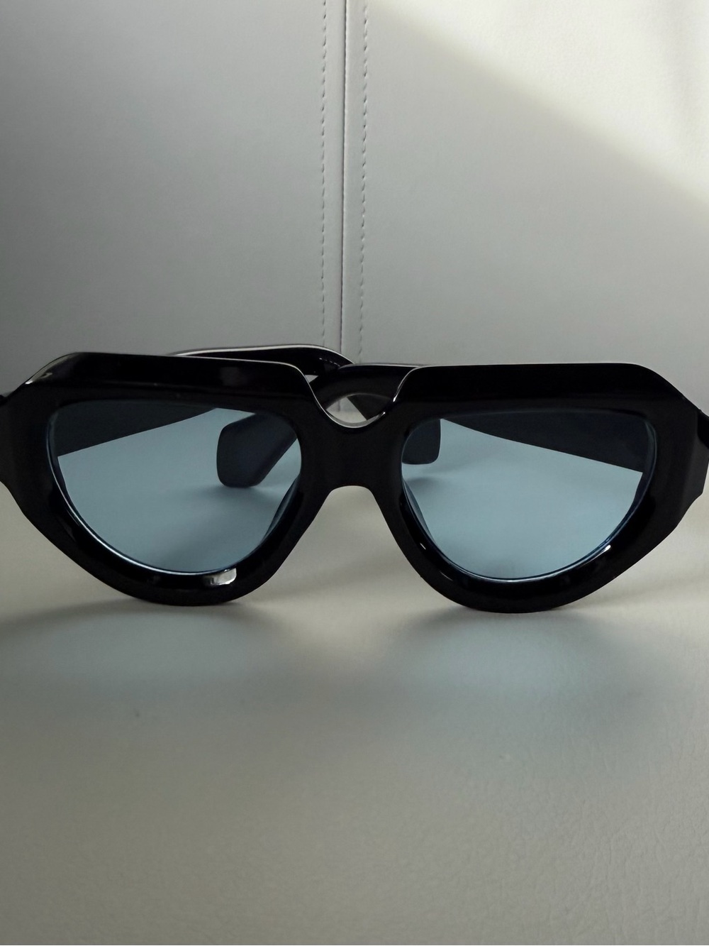 & Other Stories Black Frame Sunglasses with Blue Lenses